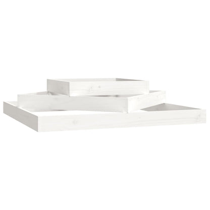 vidaXL Planter White 112x112x27 cm Solid Wood Pine 2