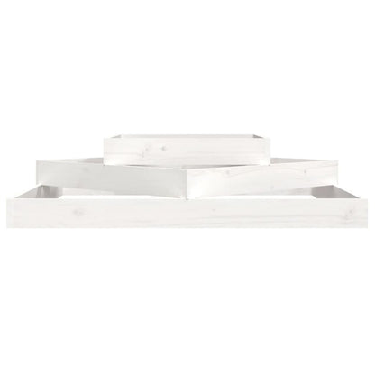 vidaXL Planter White 112x112x27 cm Solid Wood Pine 4