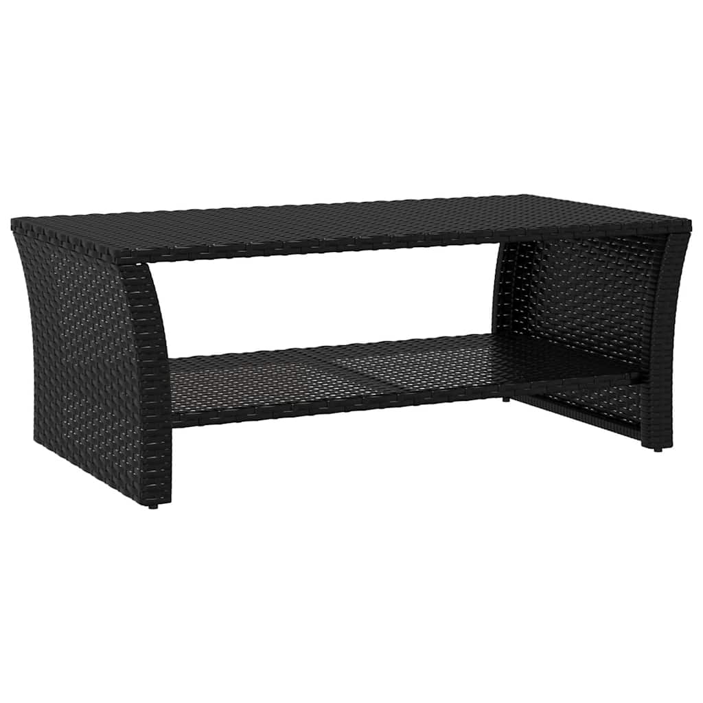 vidaXL Coffee Table Black 100x50x40 cm Poly Rattan 2