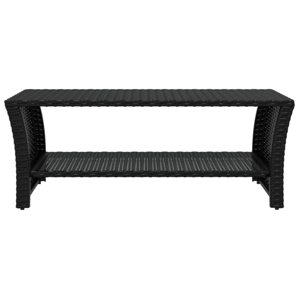 vidaXL Coffee Table Black 100x50x40 cm Poly Rattan 3
