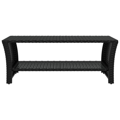 vidaXL Coffee Table Black 100x50x40 cm Poly Rattan 3