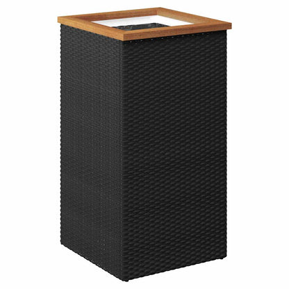 vidaXL Planter | Black, Brown | PE rattan, powder-coated steel, plastic | Medium 2