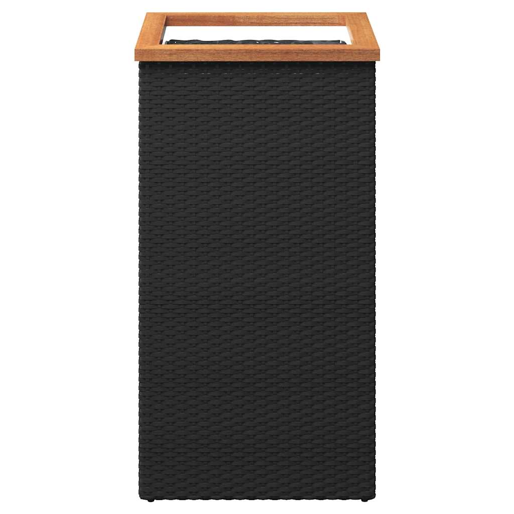 vidaXL Planter | Black, Brown | PE rattan, powder-coated steel, plastic | Medium 3