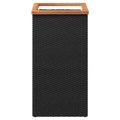 vidaXL Planter | Black, Brown | PE rattan, powder-coated steel, plastic | Medium 3