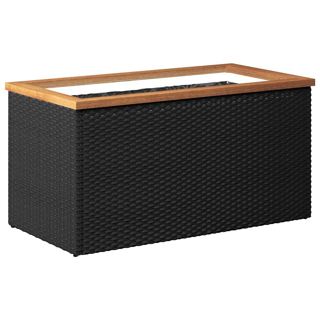 vidaXL Planter Black 80x40x40 cm Poly Rattan 2