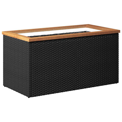 vidaXL Planter Black 80x40x40 cm Poly Rattan 2