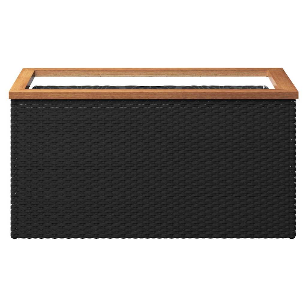 vidaXL Planter Black 80x40x40 cm Poly Rattan 3