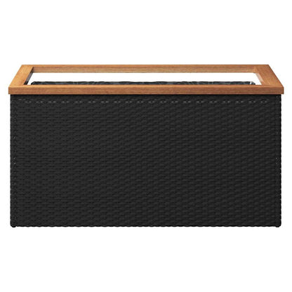 vidaXL Planter Black 80x40x40 cm Poly Rattan 3