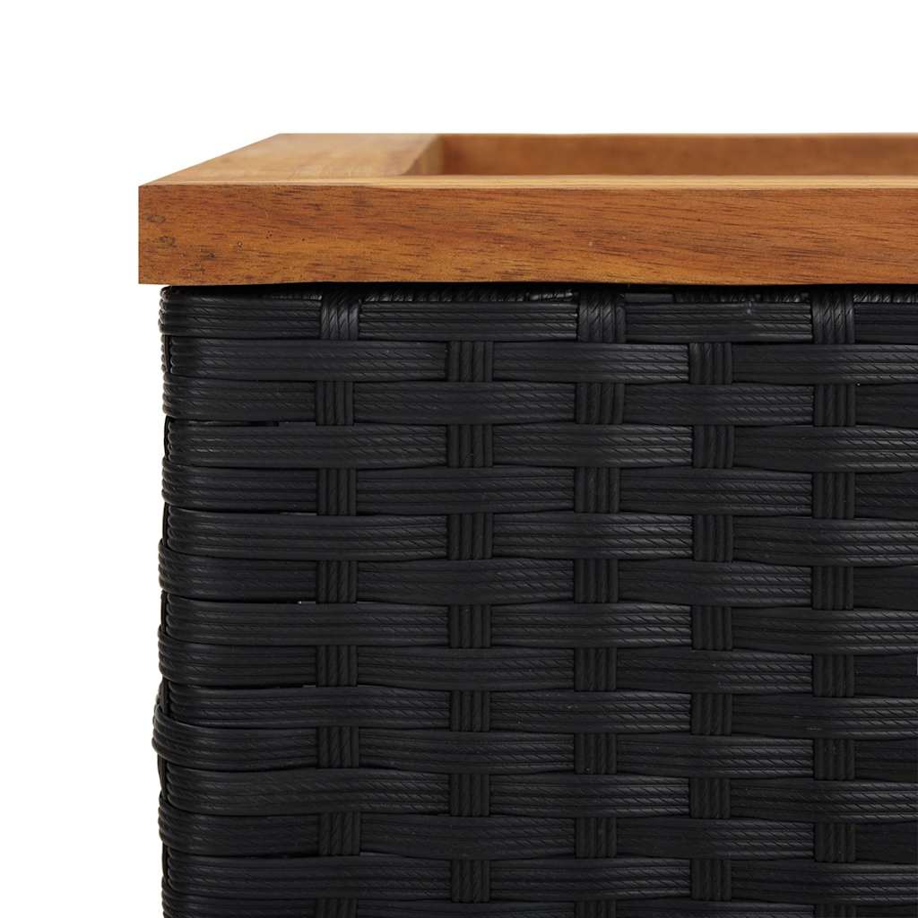 vidaXL Planter Black 80x40x40 cm Poly Rattan 4