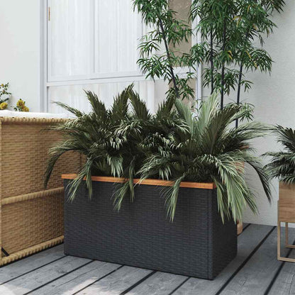 vidaXL Planter Black 80x40x40 cm Poly Rattan 1
