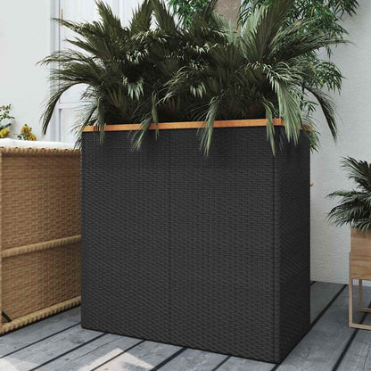 vidaXL Planter Black Poly Rattan