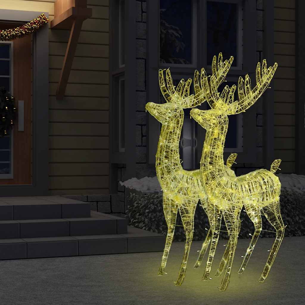 XXL Acrylic Christmas Reindeers 250 LED 180 cm 2 pcs Width 96 cm Warm white