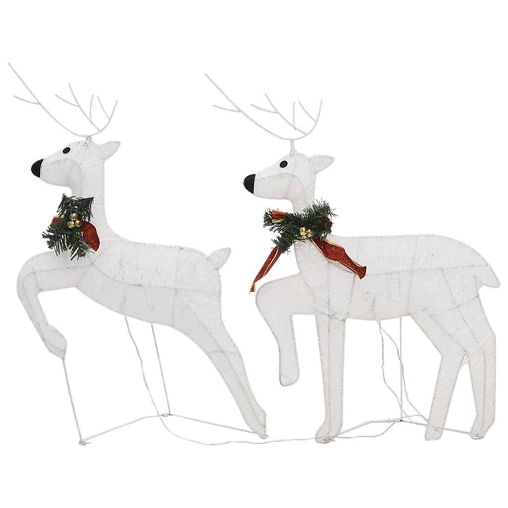 vidaXL Christmas Reindeers 4 pcs White 80 LEDs 5