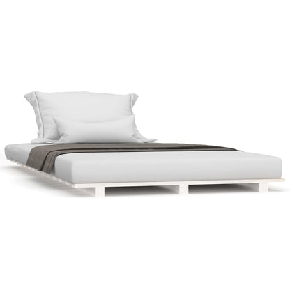 vidaXL Bed Frame without Mattress White 90x200 cm Solid Wood Pine 2