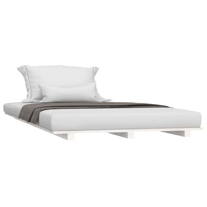vidaXL Bed Frame without Mattress White 90x200 cm Solid Wood Pine 3