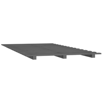 vidaXL Bed Frame without Mattress Grey 90x200 cm Solid Wood Pine 4