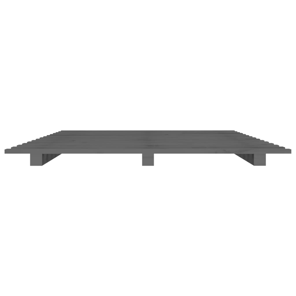 vidaXL Bed Frame without Mattress Grey 90x200 cm Solid Wood Pine 5