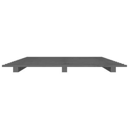 vidaXL Bed Frame without Mattress Grey 90x200 cm Solid Wood Pine 5