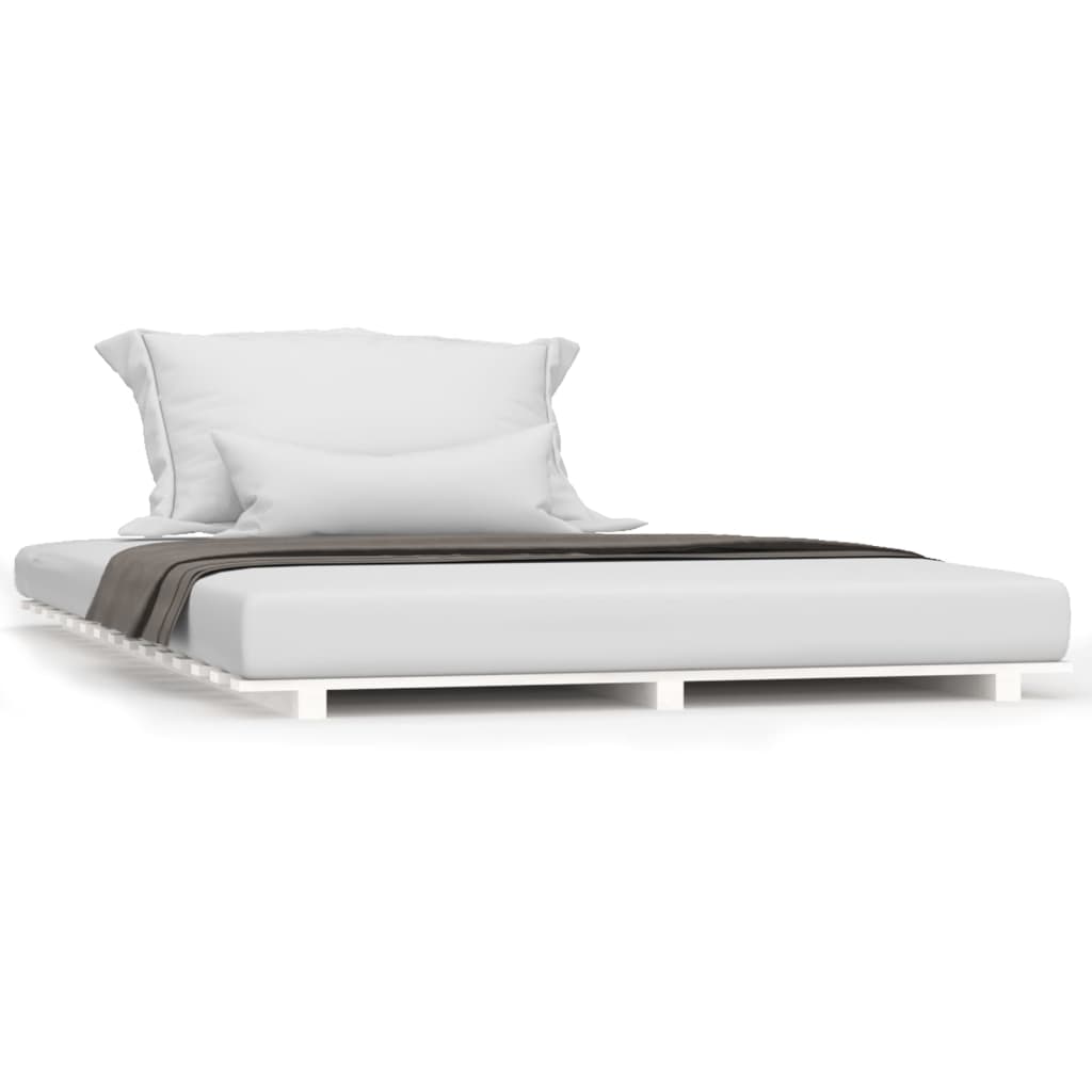 vidaXL Bed Frame without Mattress White 120x200 cm Solid Wood Pine 2