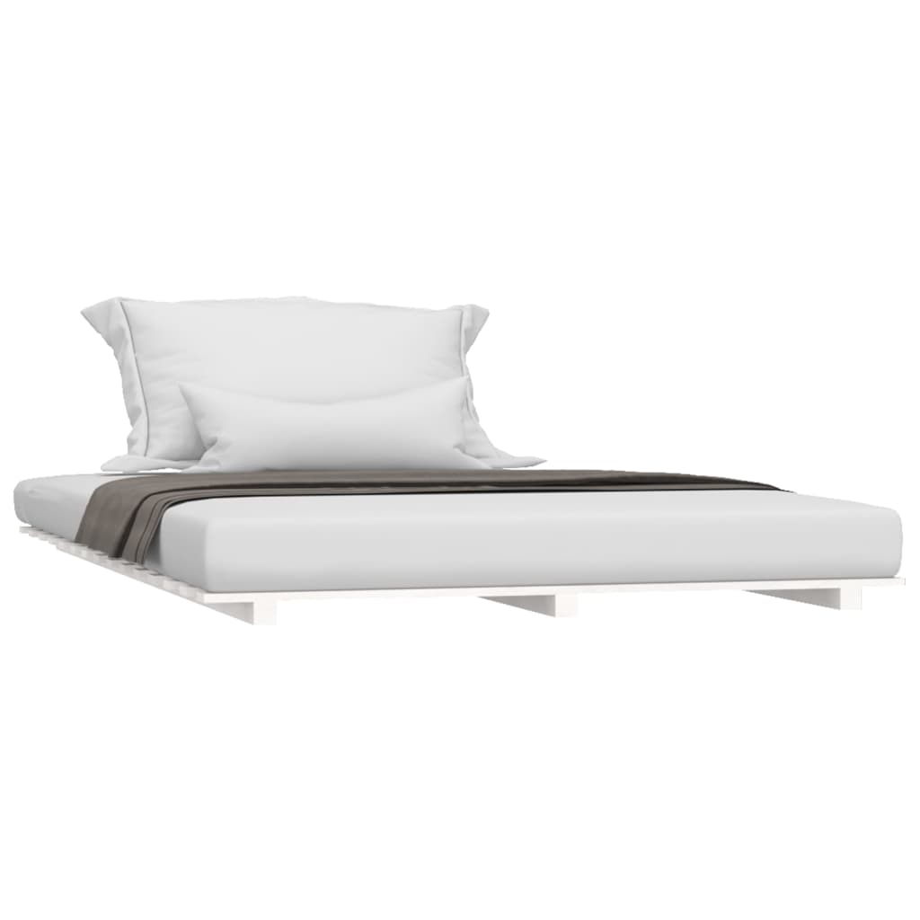 vidaXL Bed Frame without Mattress White 120x200 cm Solid Wood Pine 3