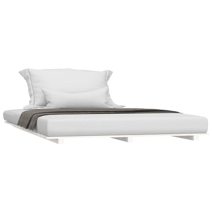 vidaXL Bed Frame without Mattress White 120x200 cm Solid Wood Pine 3