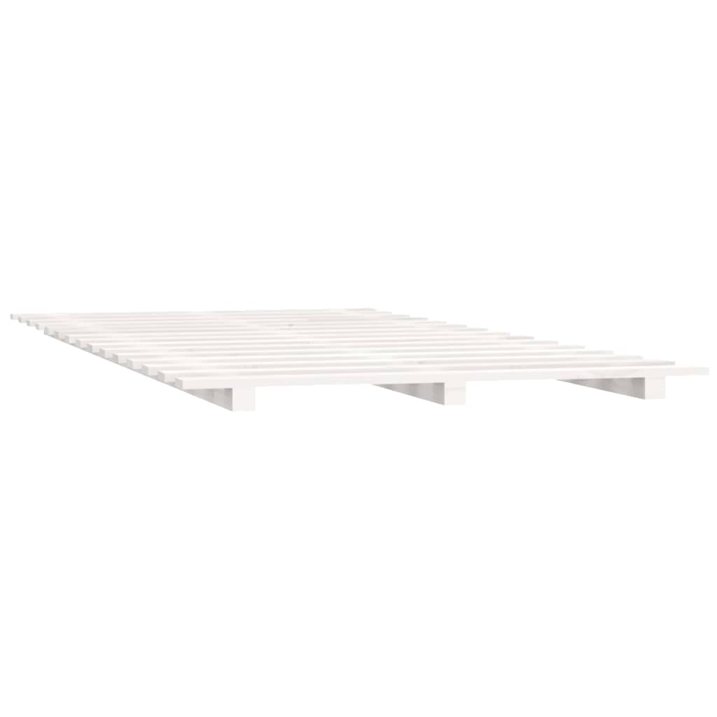 vidaXL Bed Frame without Mattress White 120x200 cm Solid Wood Pine 4