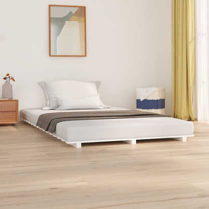 vidaXL Bed Frame without Mattress White 120x200 cm Solid Wood Pine 1
