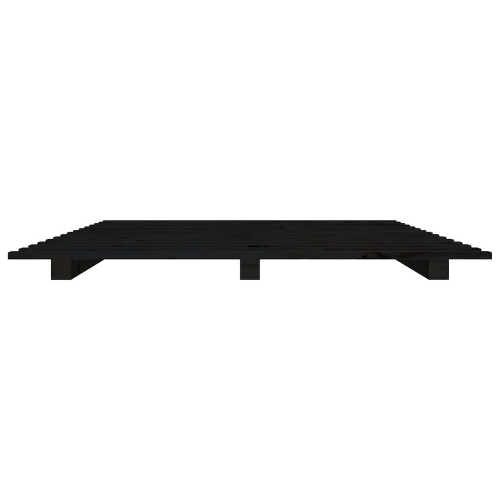 vidaXL Bed Frame without Mattress Black 90x190 cm Single Solid Wood Pine 5