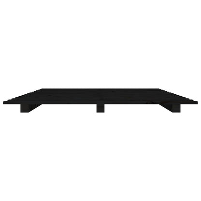 vidaXL Bed Frame without Mattress Black 90x190 cm Single Solid Wood Pine 5