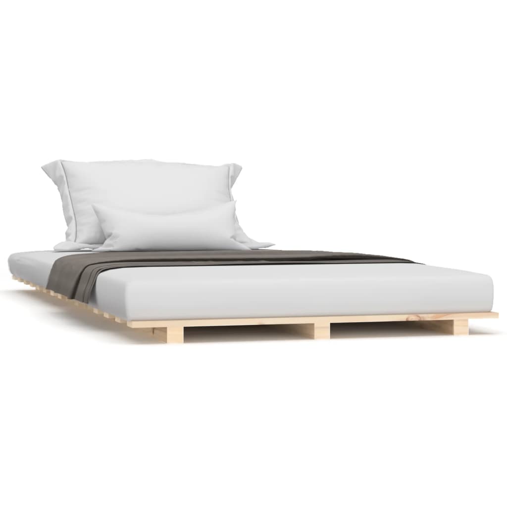vidaXL Bed Frame without Mattress 75x190 cm Small Single Solid Wood Pine 2