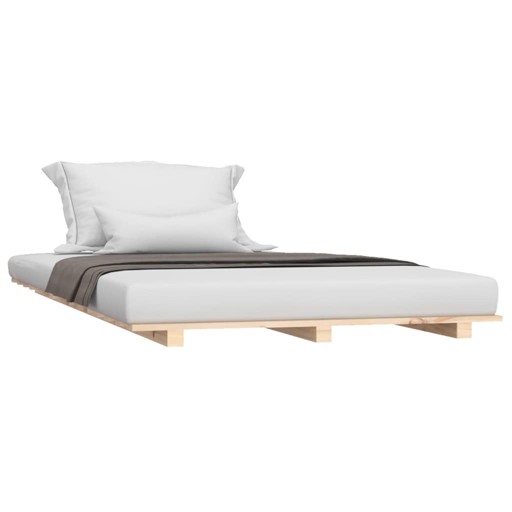 vidaXL Bed Frame without Mattress 75x190 cm Small Single Solid Wood Pine 3