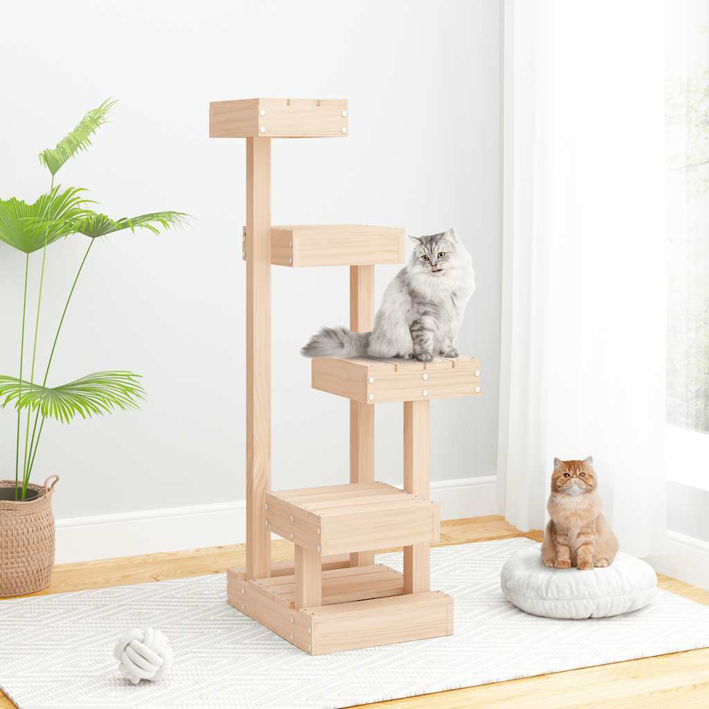 vidaXL Cat Tree 45.5x49x103 cm Solid Wood Pine 1
