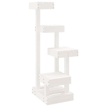 vidaXL Cat Tree White 45.5x49x103 cm Solid Wood Pine 2