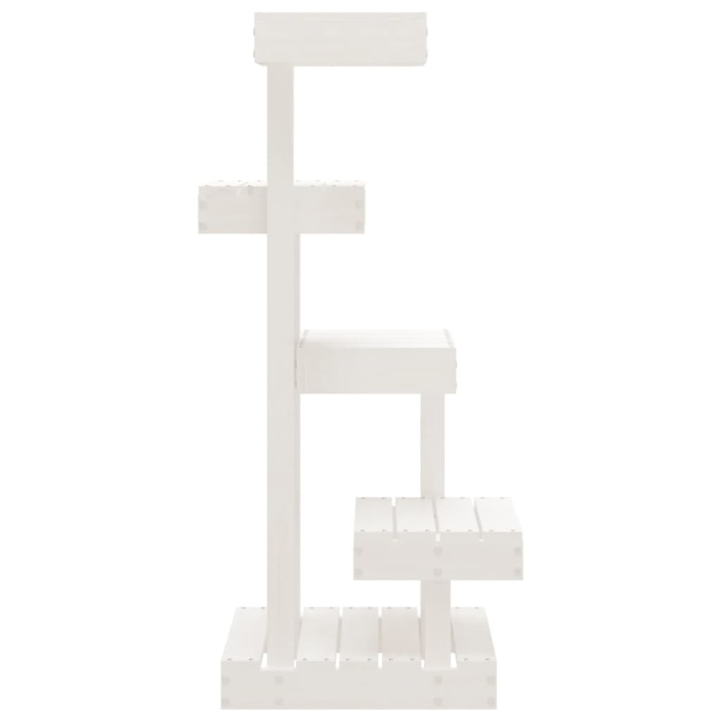 vidaXL Cat Tree White 45.5x49x103 cm Solid Wood Pine 5