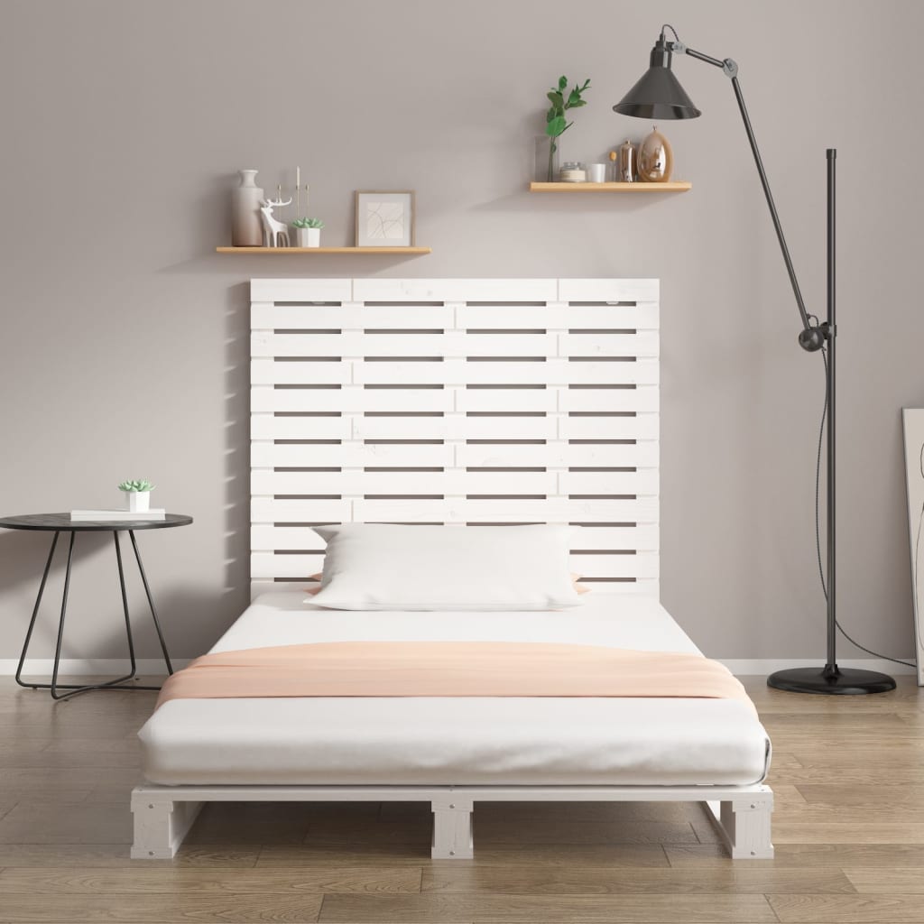 vidaXL Wall Headboard White 106x3x91.5 cm Solid Wood Pine 3