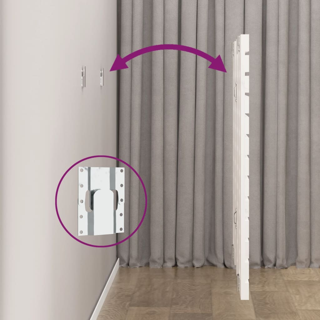 vidaXL Wall Headboard White 106x3x91.5 cm Solid Wood Pine 6