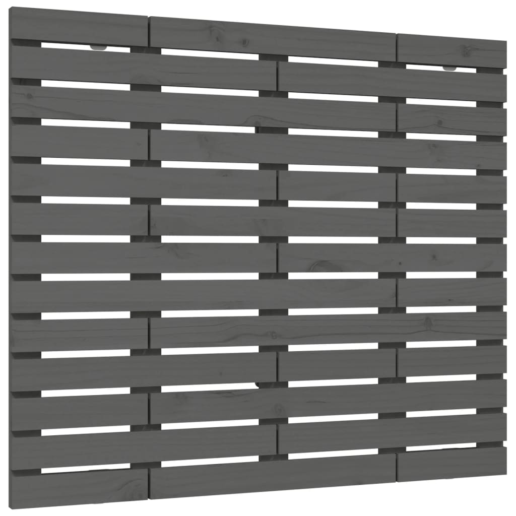 vidaXL Wall Headboard Grey 106x3x91.5 cm Solid Wood Pine 2