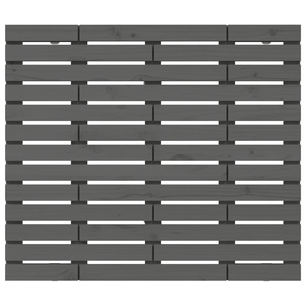 vidaXL Wall Headboard Grey 106x3x91.5 cm Solid Wood Pine 4