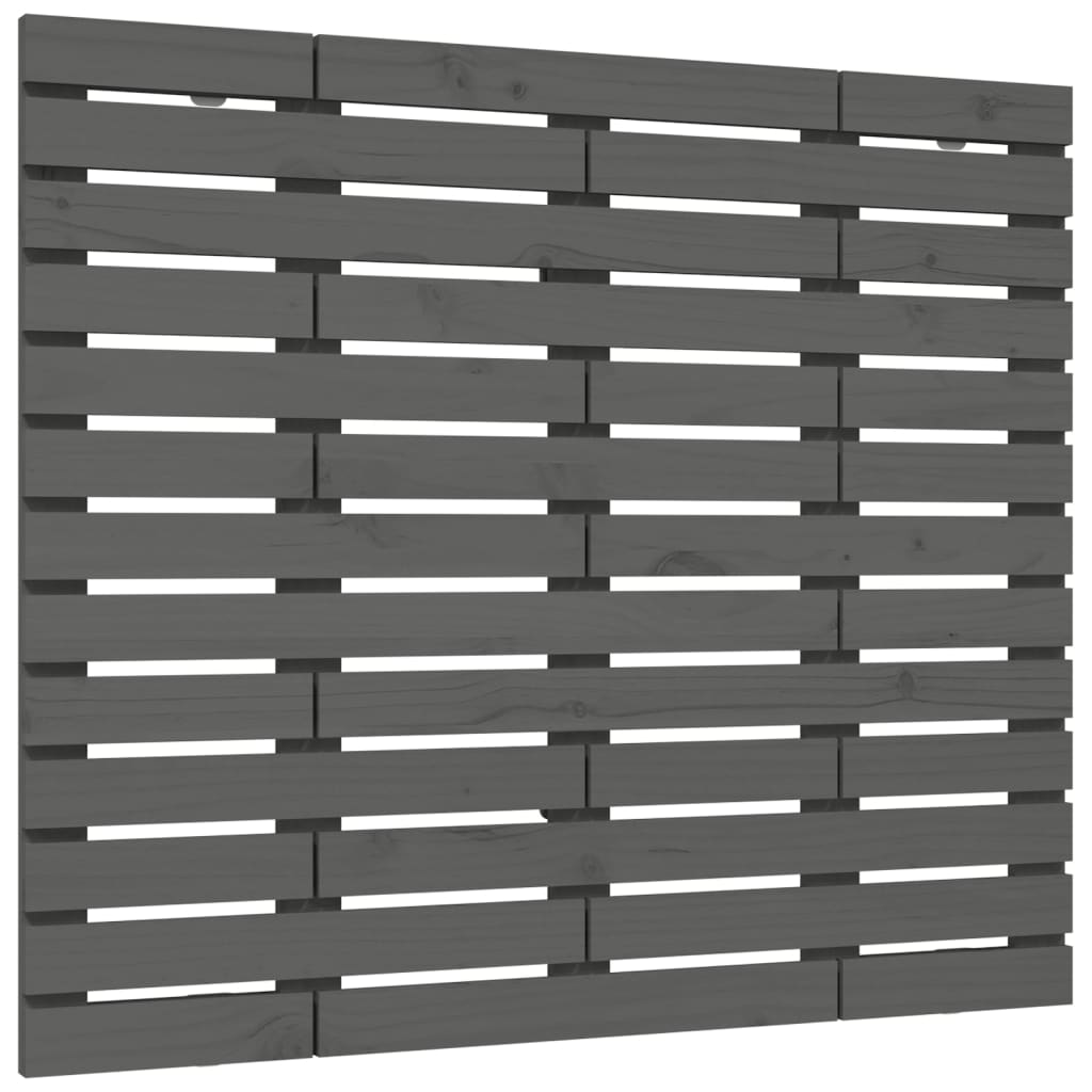 vidaXL Wall Headboard Grey 126x3x91.5 cm Solid Wood Pine 2