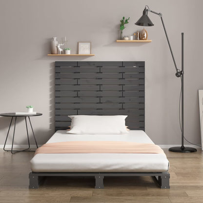 vidaXL Wall Headboard Grey 126x3x91.5 cm Solid Wood Pine 3