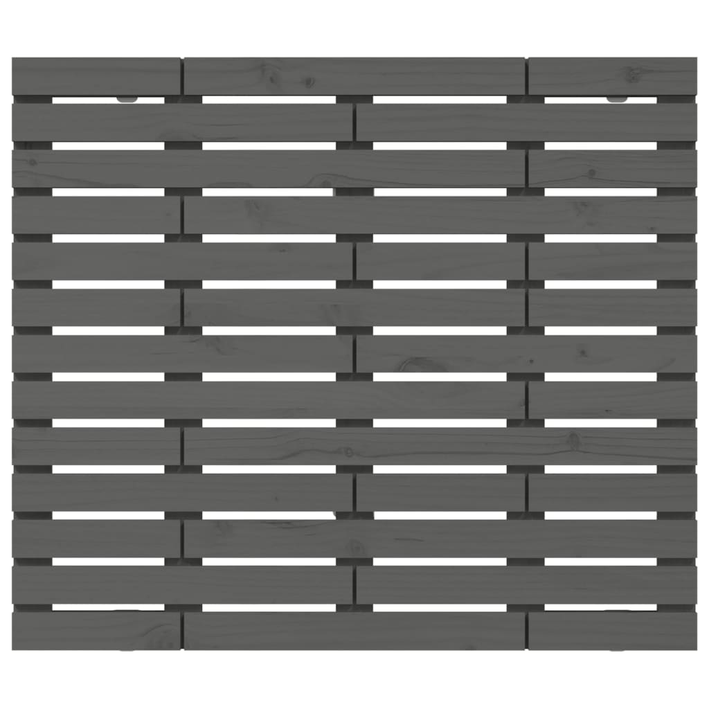vidaXL Wall Headboard Grey 126x3x91.5 cm Solid Wood Pine 4