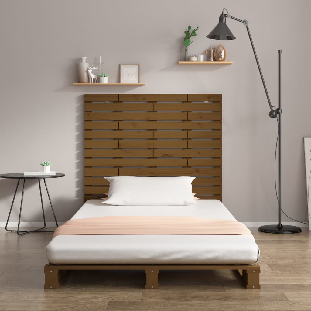 vidaXL Wall Headboard Honey Brown 146x3x91.5 cm Solid Wood Pine 3