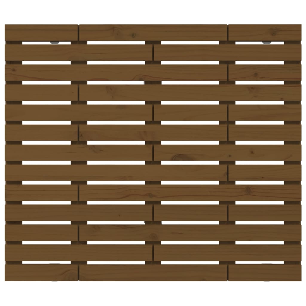 vidaXL Wall Headboard Honey Brown 146x3x91.5 cm Solid Wood Pine 4