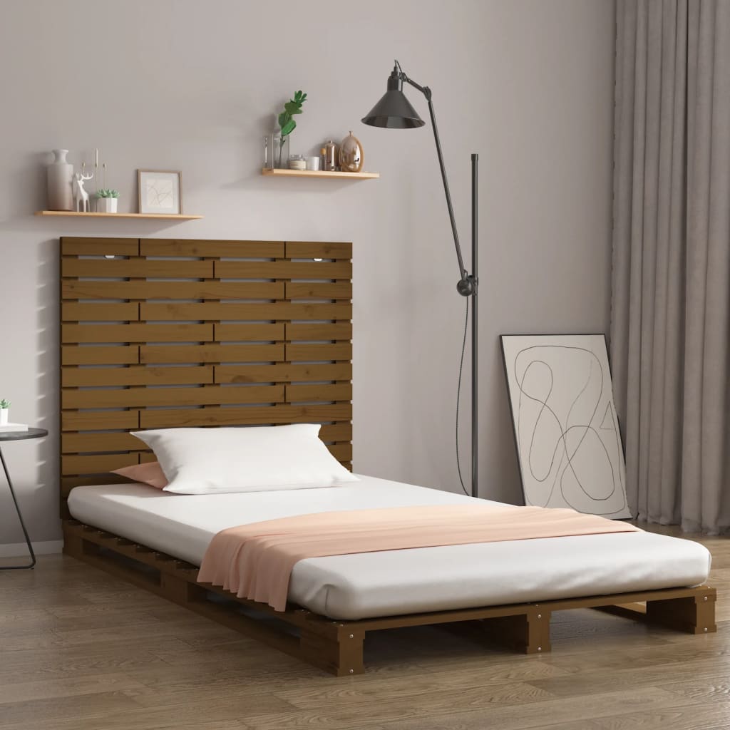 vidaXL Wall Headboard Honey Brown 146x3x91.5 cm Solid Wood Pine 1