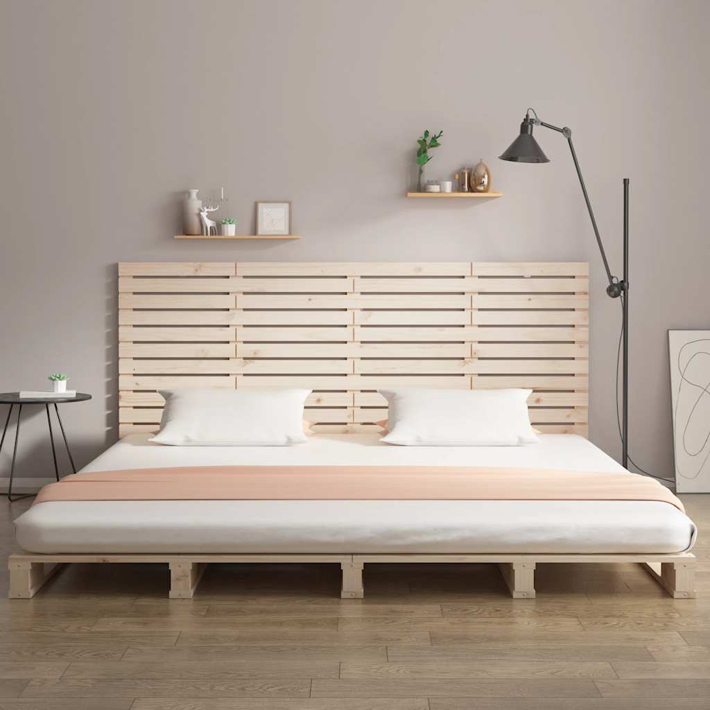 Wall Headboard 96x3x91,5 cm Solid Wood Pine Length 91.5 cm Natural 156 cm