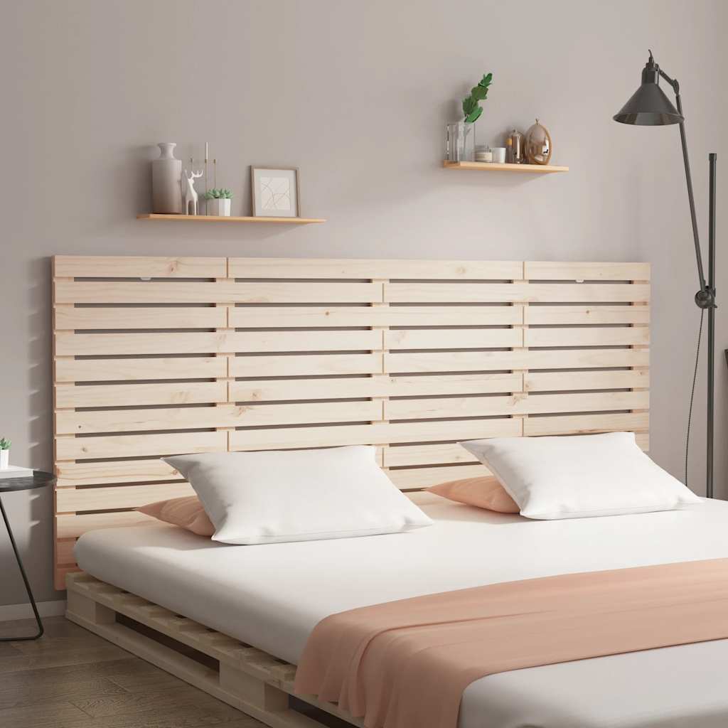 Wall Headboard 96x3x91,5 cm Solid Wood Pine Length 91.5 cm Natural 156 cm