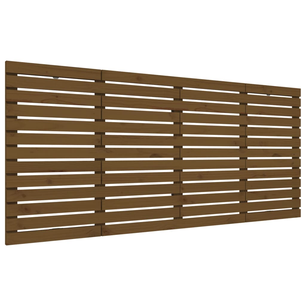 vidaXL Wall Headboard Honey Brown 156x3x91.5 cm Solid Wood Pine 2