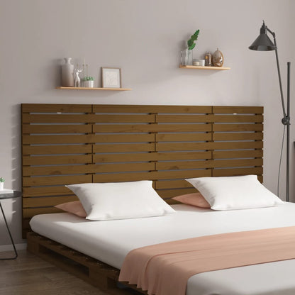 vidaXL Wall Headboard Honey Brown 156x3x91.5 cm Solid Wood Pine 1