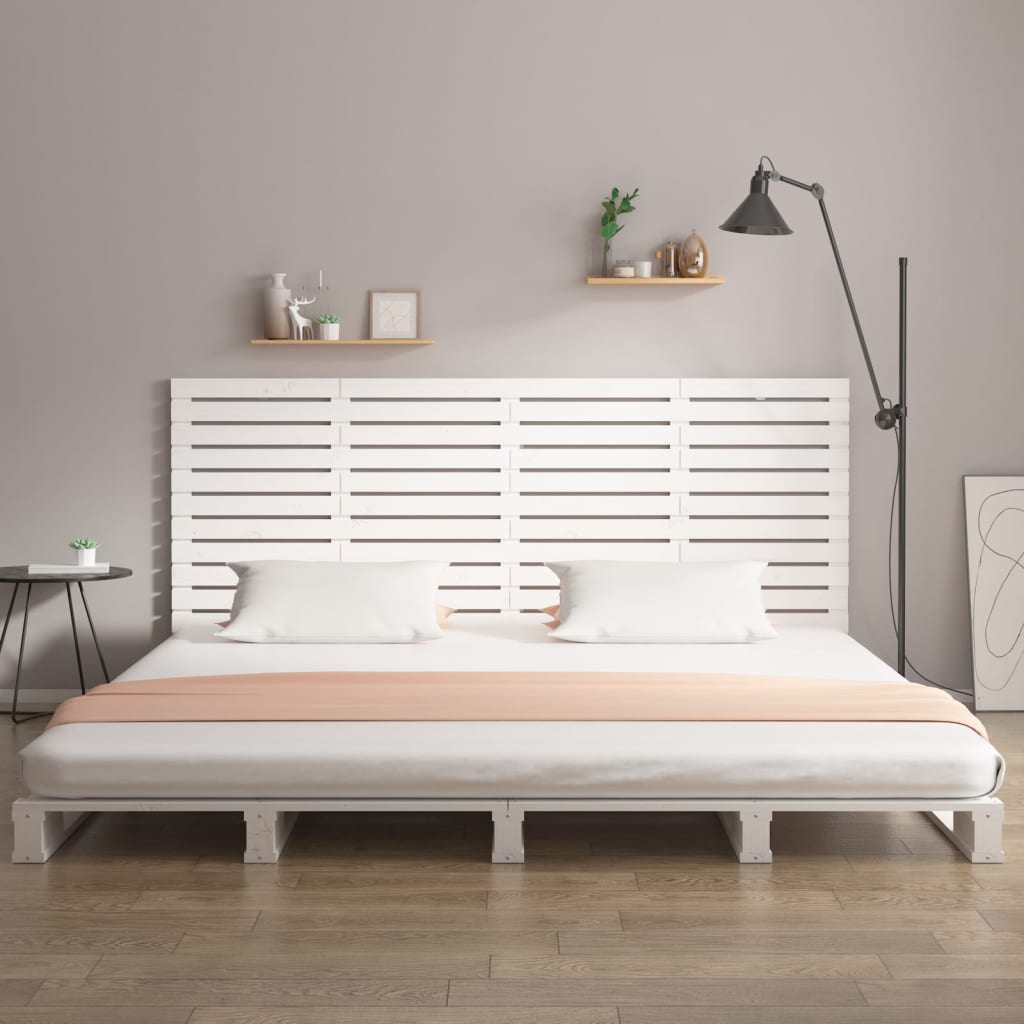 vidaXL Wall Headboard White 166x3x91.5 cm Solid Wood Pine 3