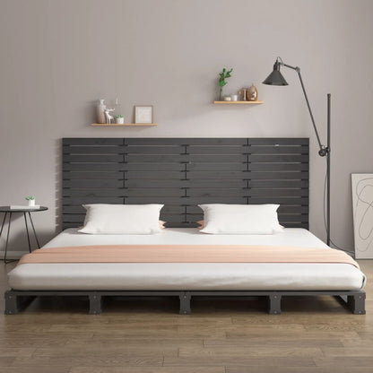 vidaXL Wall Headboard Grey 166x3x91,5 cm Solid Wood Pine 3